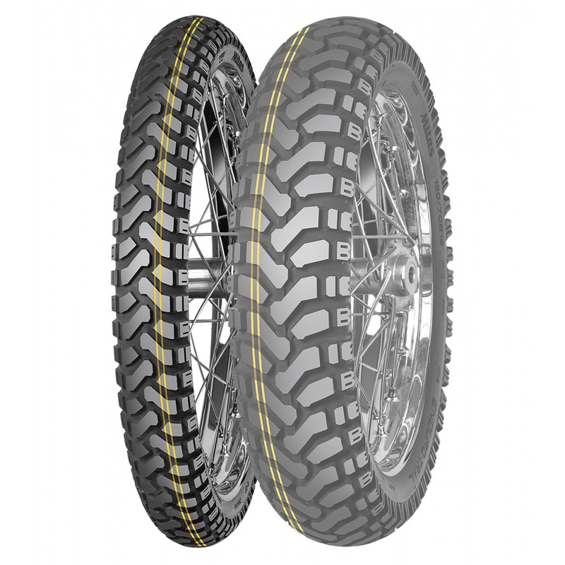 MITAS OPONA 110/80B19 ENDURO TRAIL DAKAR (PODWÓJNY ŻÓŁTY PASEK) 59H TL/TT M+S PRZÓD DOT 04/2024 (zamiennik:70000451)