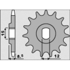 GROSSKOPF ZĘBATKA PRZEDNIA 2240 12 KTM SX 50 09-18 ŁAŃCUCH 415 4060-12