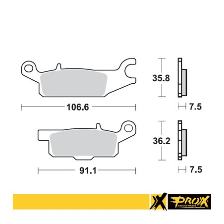 PROX KLOCKI HAMULCOWE KH443 YAMAHA YFM 550 GRIZZLY '11-14, YFM 700 GRIZZLY '07-18 PRZÓD LEWY