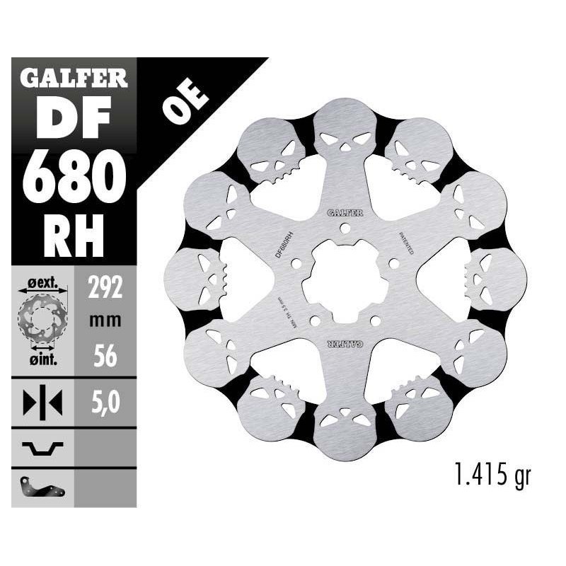 GALFER TARCZA HAMULCOWA PRZÓD HARLEY-DAVIDSON (292X56X5) PŁYWAJĄCA SKULL (WZÓR CZASZKI)