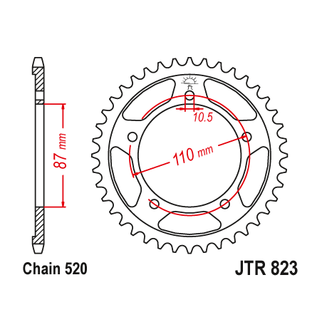 JT ZĘBATKA TYLNA 795 47 SUZUKI DL 250 V-STROM '17-19, SFV 650 GLADIUS '09-14 (+1) (JTR823.47)* (ŁAŃC. 520)