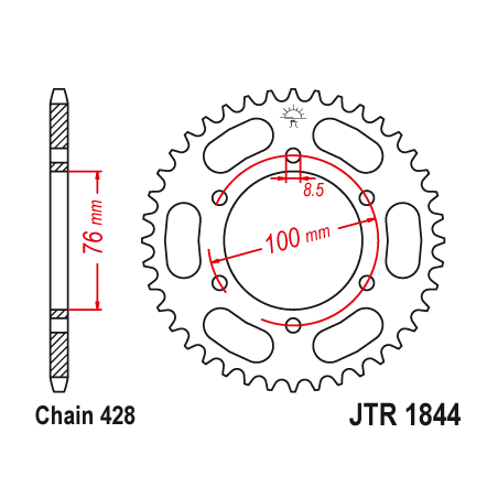 JT ZĘBATKA TYLNA 4513 52 YAMAHA YZF 125R '19, MT 125 15-17 (+4) (JTR1844.52)* (ŁAŃC. 428)