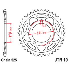 JT ZĘBATKA TYLNA 4671 44 BMW F 750GS '18-19, F 850GS / ADVENTURE '18-19 (ŁAŃC. 525) (467144JT)