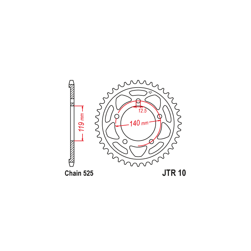 JT ZĘBATKA TYLNA 4671 44 BMW F 750GS '18-19, F 850GS / ADVENTURE '18-19 (ŁAŃC. 525) (467144JT)