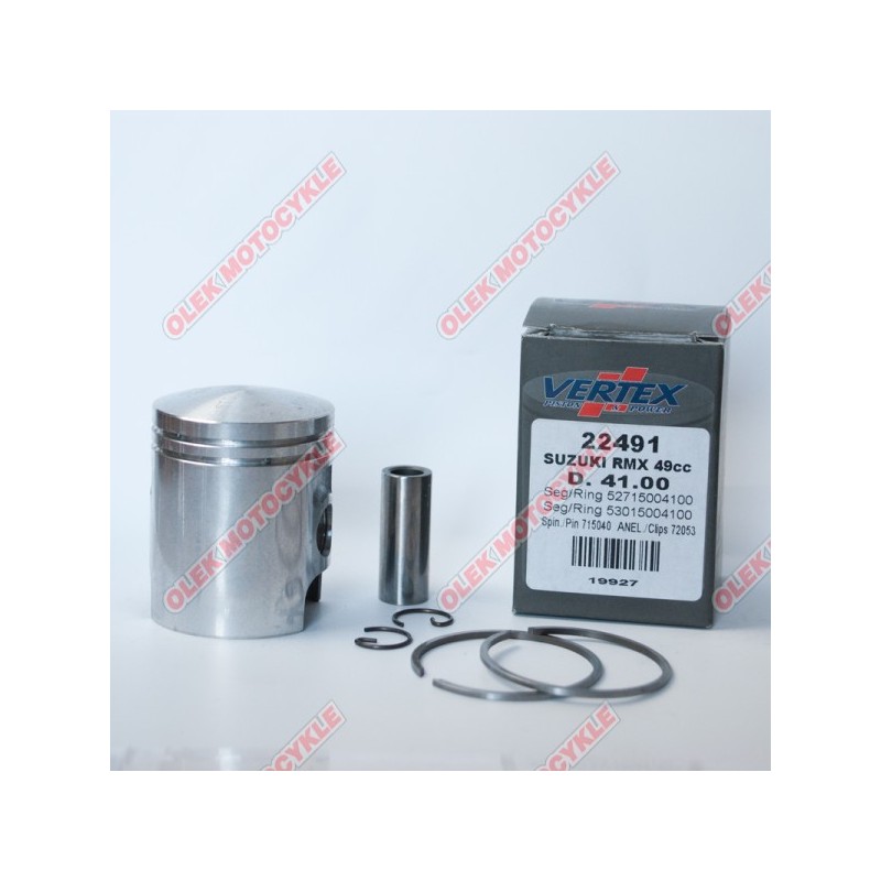 VERTEX TŁOK SUZUKI RMX 50 (RMX50), LT 50 QUADRUNNER, MORINI SWORZEŃ 12MM (PIERŚCIENIE 53015004175 X 1, 52715004175 X 1) (41,75MM