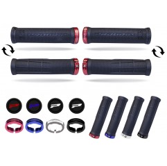 PROGRIP MANETKI PG995 ATV / JET SKI / MTB (22+22MM, DŁ. 120MM) KOLOR CZARNY Z CZERWONĄ BLOKADĄ LOCK ON (995-357) (995-107)