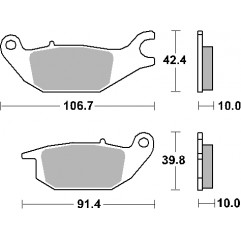 SBS KLOCKI HAMULCOWE KH343 STREET CERAMIC KOLOR CZARNY PASUJE DO: YAMAHA 125 TRICITY 14- TYŁ