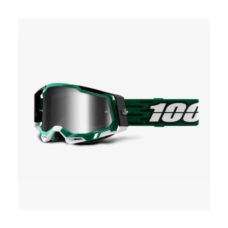 100 PROCENT (2021) FA20 RACECRAFT 2 GOGGLE MILORI - MIRROR SILVER LENS GOGLE RACECRAFT 2 KOLOR ZIELONY/CZARNY SZYBKA SREBRNE LUS