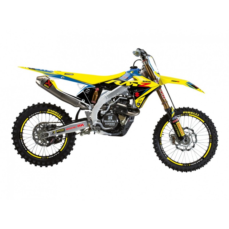 BLACKBIRD KOMPLET NAKLEJEK (OKLEIN) SUZUKI RMZ 250 '19-'25, RMZ 450 '18-'25 DREAM 5 KOLOR ŻÓŁTY NIEBIESKI