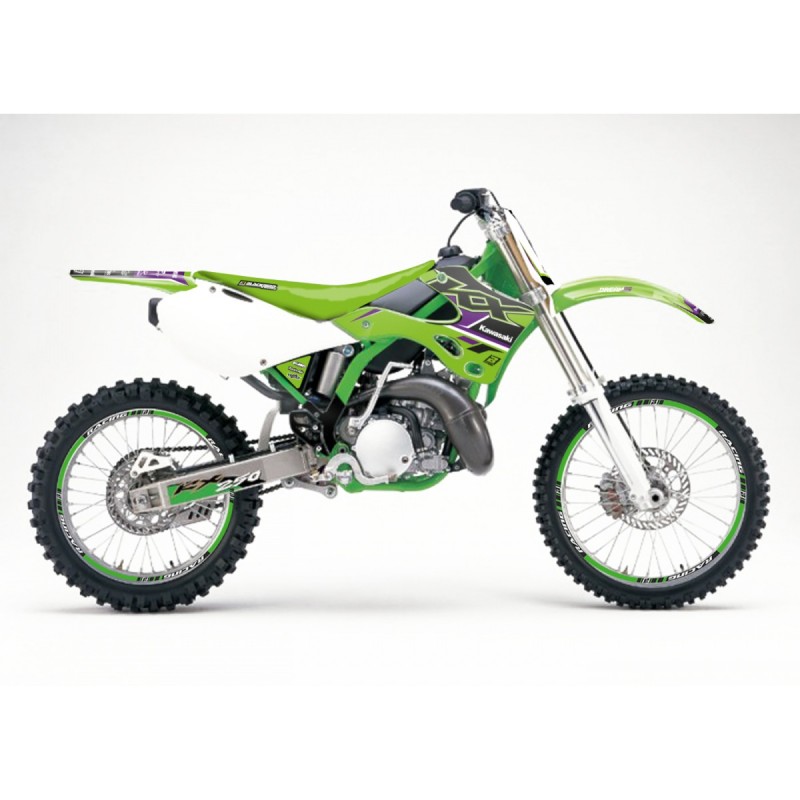 BLACKBIRD KOMPLET NAKLEJEK (OKLEIN) KAWASAKI KX 125/250 '99-'02 DREAM 5 KOLOR ZIELONY CZARNY