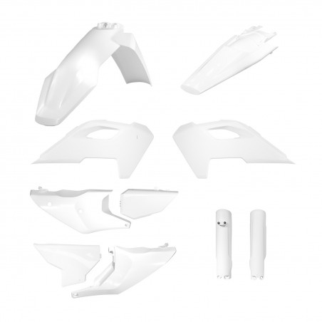 POLISPORT KOMPLET PLASTIKÓW (FULL KIT) HUSQVARNA TE/FE TPI '24-'25 W ZESTAWIE OSŁONY AMORTYZATORÓW KOLOR BIAŁY OEM