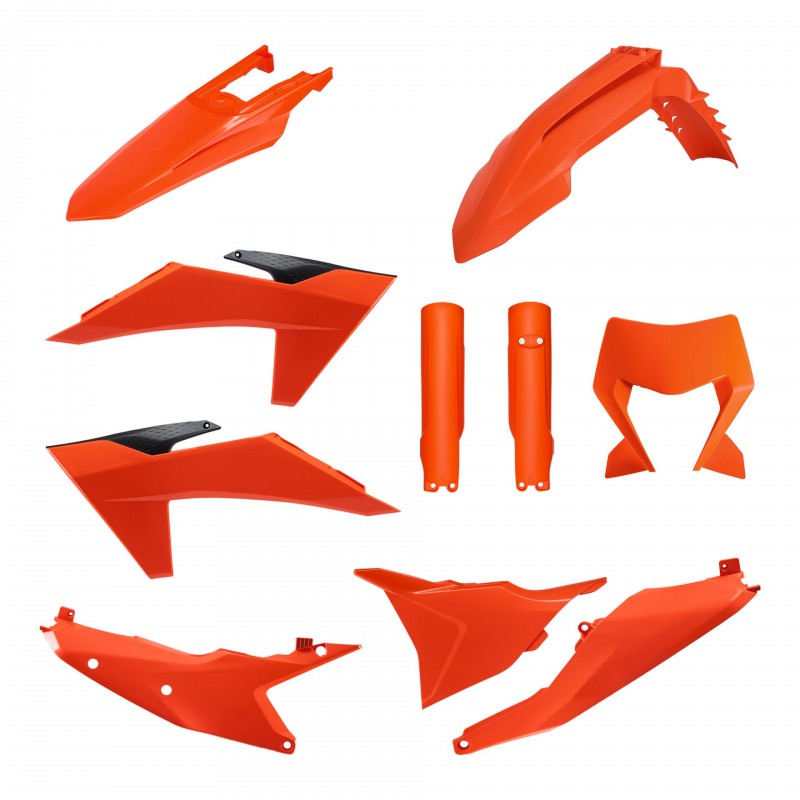 POLISPORT KOMPLET PLASTIKÓW (FULL KIT) KTM EXC/EXC-F/XC-W/XC-WF TBI '24-'25 W ZESTAWIE OSŁONA LAMPY ORAZ OSŁONY AMORTYZATORÓW (8
