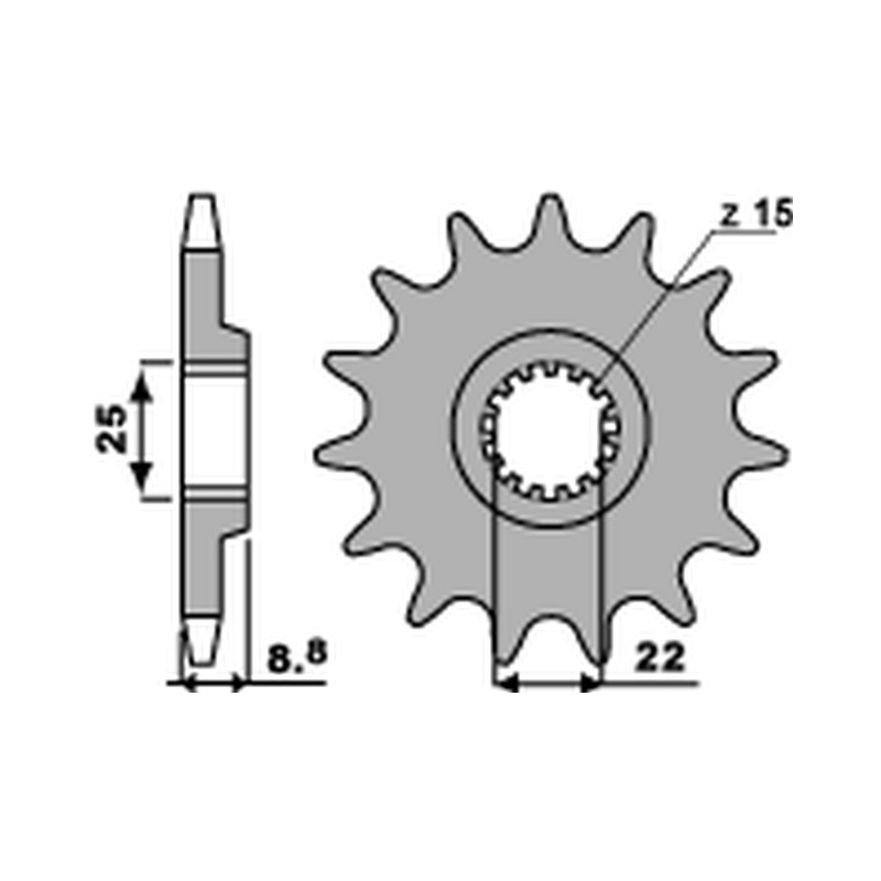 PBR ZĘBATKA PRZEDNIA 1248 14 KTM SX/EXC '91-'19 (JTF1901.14) (ŁAŃC. 520) (124814JT)