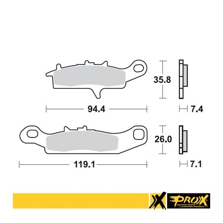 PROX KLOCKI HAMULCOWE KH342 KAWASAKI KFX 450R 08-14, KVF 650 BRUTE FORCE '05-13 PRZÓD LEWY