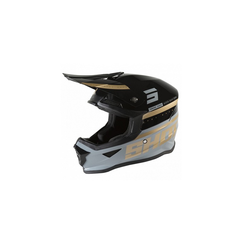 SHOT RACING (2021 NOWOŚĆ) KASK CROSS/ENDURO FURIOUS SHINING BLACK BRONZE GLOSSY KOLOR CZARNY BRĄZOWY POŁYSK ROZMIAR L