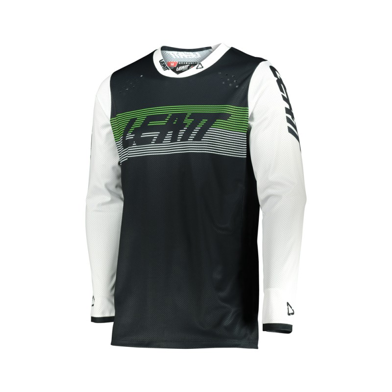 LEATT (NOWOŚĆ 2022) KOSZULKA MOTO 4.5 LITE JERSEY BLACK KOLOR CZARNY/BIAŁY ROZMIAR S