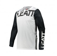 LEATT (NOWOŚĆ 2021/2022) KOSZULKA MOTO 4.5 X-FLOW JERSEY WHITE KOLOR BIAŁY/CZARNY ROZMIAR S