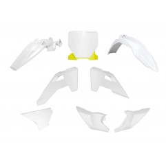 RACETECH (RTECH) KOMPLET PLASTIKÓW HUSQVARNA TC 85 '25 KOLOR OEM BIAŁY / ŻÓŁTY