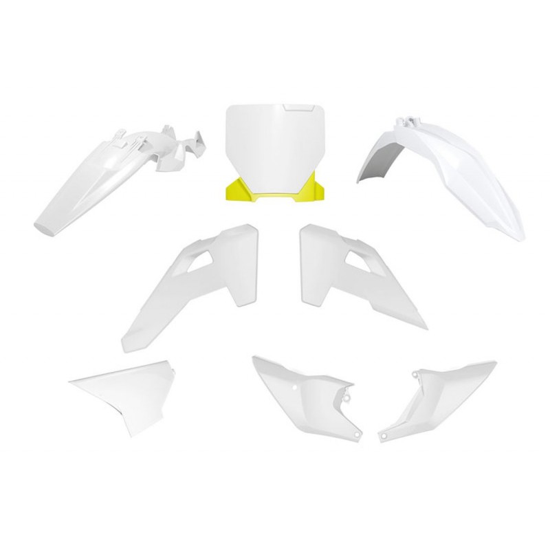 RACETECH (RTECH) KOMPLET PLASTIKÓW HUSQVARNA TC 85 '25 KOLOR OEM BIAŁY / ŻÓŁTY