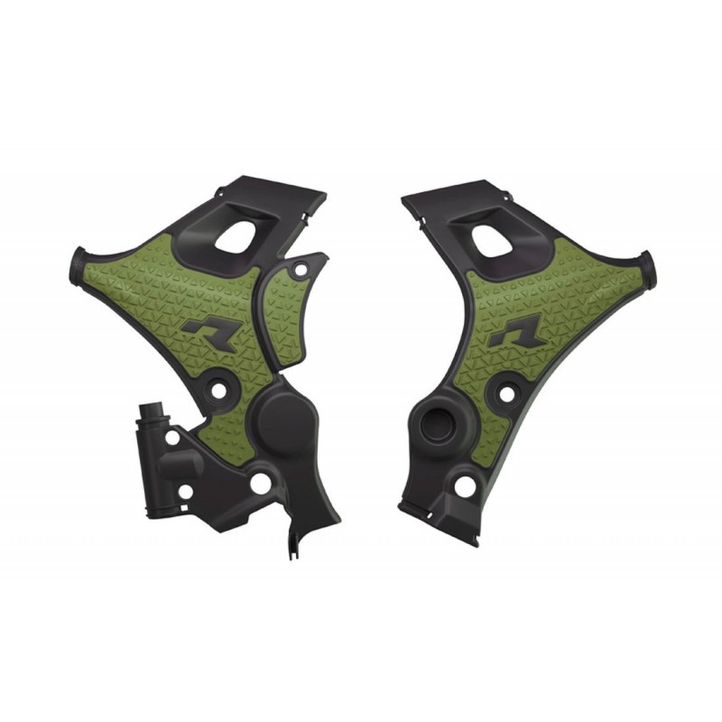 RACETECH (RTECH) OSŁONY RAMY REVOLUTION HONDA XL 750 TRANSALP '23-'25 KOLOR CZARNY / CIEMNO ZIELONY