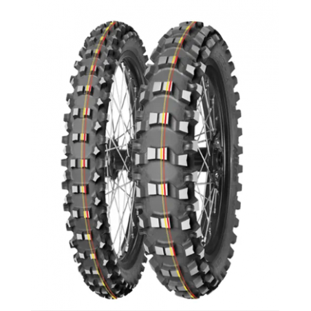 MITAS OPONA 90/100-14 TERRA FORCE-MX SM 49M (CZERWONO-ŻÓŁTY PASEK) TT TYŁ DOT 2025 (DOT:XDDP) (460050) (ZAMIENNIK:70000173)