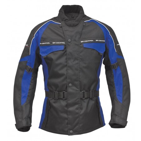 ROLEFF (2021) KURTKA TEKSTYLNA DŁUGA MODEL RENO (2W1) KOLOR CZARNY/NIEBIESKI ROZMIAR S