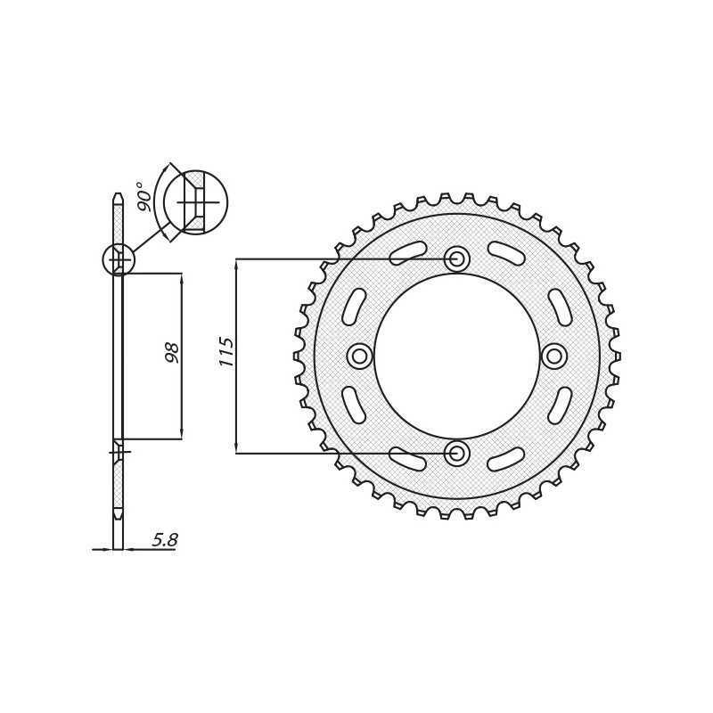 SUNSTAR ZĘBATKA TYLNA 4552 46 KTM SX 65 '12-'15 (JTR894.46) (ŁAŃC. 420) (455246JT)