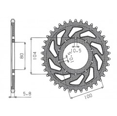 SUNSTAR ZĘBATKA TYLNA 478 39 KAWASAKI ZX6R (05-13), Z750 (JTR478.39) (ŁAŃC. 520) (47839JT)