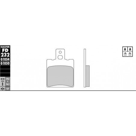 GALFER KLOCKI HAMULCOWE KH47 PÓŁMETALICZNE (GRUBOŚĆ 8,0MM)