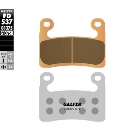 GALFER KLOCKI HAMULCOWE SPIEK METALICZNY (ZŁOTE) SPORT, PRZÓD BMW S 1000RR ABS '19-, S 1000R '21-, S 1000XR '20-, R 1250GS / ADV