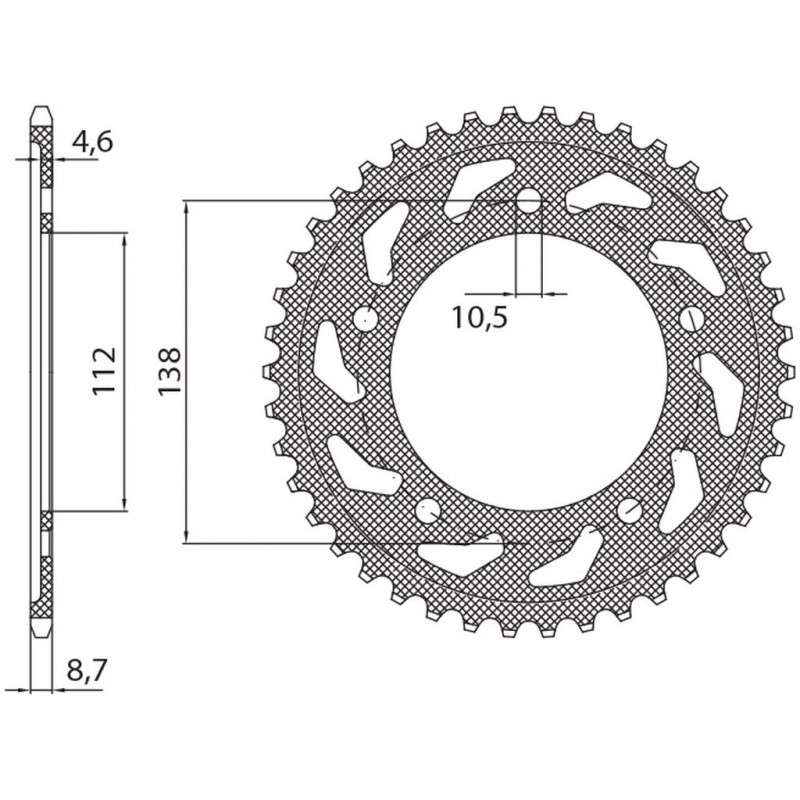 SUNSTAR ZĘBATKA TYLNA 4383 48 YAMAHA YZF R6 '99-'02 (JTR1873.48) (ŁAŃC. 532) (438348)