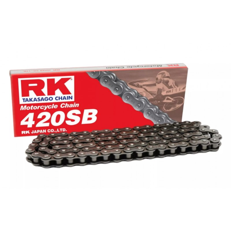 RK ŁAŃCUCH NAPĘDOWY 420SB-140 ZAPINKA (CL) W ZESTAWIE KOLOR STANDARD (POJEMNOŚĆ: DO 125 CCM) (18,5 KN)