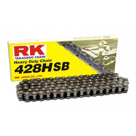RK ŁAŃCUCH NAPĘDOWY 428HSB-124 ZAPINKA (CL) W ZESTAWIE KOLOR STANDARD (POJEMNOŚĆ: DO 200 CCM) (24,2 KN)