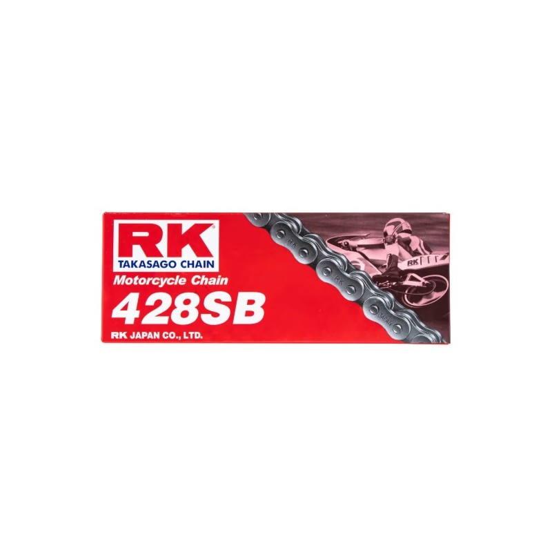 RK ŁAŃCUCH NAPĘDOWY 428SB-126 ZAPINKA (CL) W ZESTAWIE KOLOR STANDARD (POJEMNOŚĆ: DO 135 CCM) (19,1 KN)