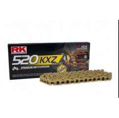 RK ŁAŃCUCH NAPĘDOWY (MOTOCROSS) GB520KXZ-120 ZAPINKA (CL) W ZESTAWIE KOLOR ZŁOTY (POJEMNOŚĆ: DO 450 CCM) (35 KN)