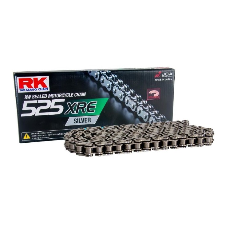 RK ŁAŃCUCH NAPĘDOWY 525XRE-108 (XW-RING) ZAKUWKA (CLF) W ZESTAWIE KOLOR STANDARD (POJEMNOŚĆ: DO 1000 CCM) (42 KN)