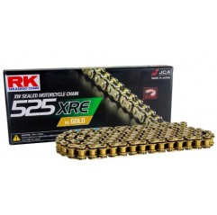 RK ŁAŃCUCH NAPĘDOWY GB525XRE-114 (XW-RING) ZAKUWKA (CLF) W ZESTAWIE KOLOR ZŁOTY (POJEMNOŚĆ: DO 1000 CCM) (42 KN)