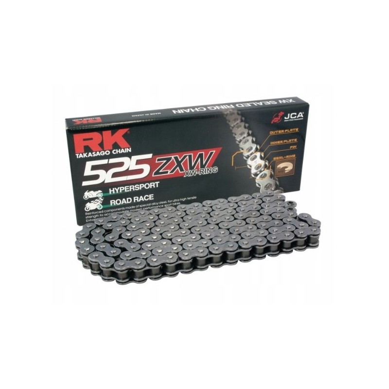 RK ŁAŃCUCH NAPĘDOWY 525ZXW-110 (XW-RING) ZAKUWKA (CLF) W ZESTAWIE KOLOR STANDARD (POJEMNOŚĆ: DO 1300 CCM) (46,4 KN)