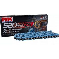 RK ŁAŃCUCH NAPĘDOWY (MOTOCROSS) 520MXZ5-120 ZAPINKA (CL) W ZESTAWIE KOLOR NIEBIESKI (POJEMNOŚĆ: DO 500 CCM) (37,8 KN)