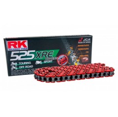 RK ŁAŃCUCH NAPĘDOWY BB525XRE-124 (XW-RING) ZAKUWKA (CLF) W ZESTAWIE KOLOR CZERWONY (POJEMNOŚĆ: DO 1000 CCM) (42 KN)