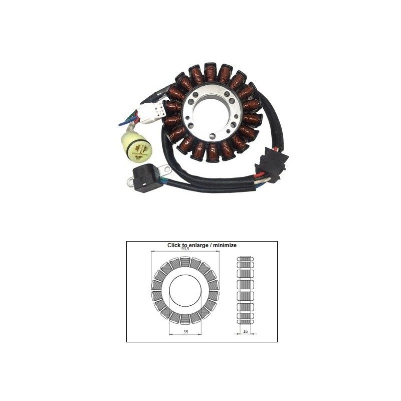DZE UZWOJENIE ALTERNATORA STATOR YAMAHA YFM 250 BRUIN '05-'06 YFM 250 BIG BEAR '07-'09 YFM 250 BEAR TRACKER '01-'05 YFM 660 RAPT