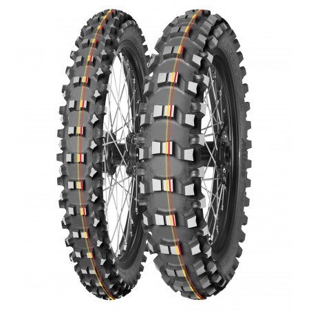 MITAS OPONA 90/100-16 TERRA FORCE-MX SM 51M (CZERWONO-ŻÓŁTY PASEK) TT TYŁ DOT 2025 (DOT:JXDP) (460059) (ZAMIENNIK:70000175)