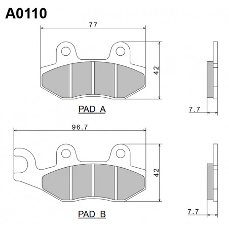 NISSIN KLOCKI HAMULCOWE KH135 / KH214 PREMIUM SEMI-METALLIC (SPIEK METALICZNY) (ECE R90) (MADE IN JAPAN) (2P-211NS)
