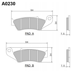 NISSIN KLOCKI HAMULCOWE KH185 / KH389 PREMIUM SEMI-METALLIC (SPIEK METALICZNY) (ECE R90) (MADE IN JAPAN) (2P-225NS)