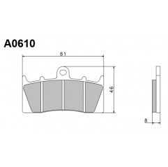 NISSIN KLOCKI HAMULCOWE KH613 PREMIUM SEMI-METALLIC (SPIEK METALICZNY) (ECE R90) (MADE IN JAPAN) (2P-268NS)