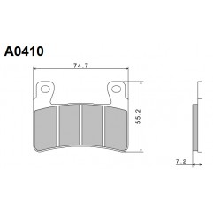 NISSIN KLOCKI HAMULCOWE KH265 / KH296 PREMIUM SEMI-METALLIC (SPIEK METALICZNY) (ECE R90) (MADE IN JAPAN) (2P-245NS)