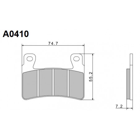 NISSIN KLOCKI HAMULCOWE KH265 / KH296 PREMIUM SEMI-METALLIC (SPIEK METALICZNY) (ECE R90) (MADE IN JAPAN) (2P-245NS)