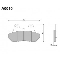NISSIN KLOCKI HAMULCOWE KH69/2 PREMIUM SEMI-METALLIC (SPIEK METALICZNY) (ECE R90) (MADE IN JAPAN) (2P-242NS)