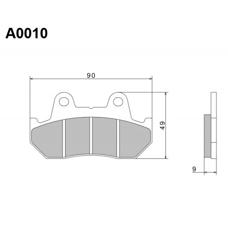 NISSIN KLOCKI HAMULCOWE KH69/2 PREMIUM SEMI-METALLIC (SPIEK METALICZNY) (ECE R90) (MADE IN JAPAN) (2P-242NS)