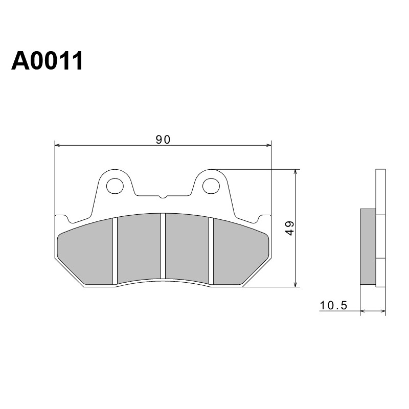 NISSIN KLOCKI HAMULCOWE KH69 PREMIUM SEMI-METALLIC (SPIEK METALICZNY) (ECE R90) (MADE IN JAPAN) (2P-201NS)